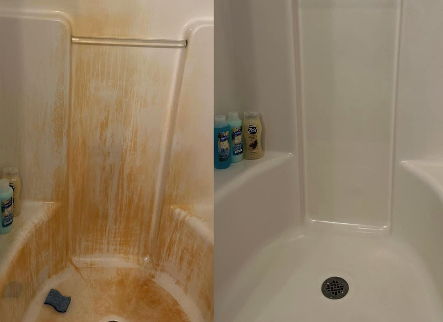 Before & after bathroom cleaning in Sacramento